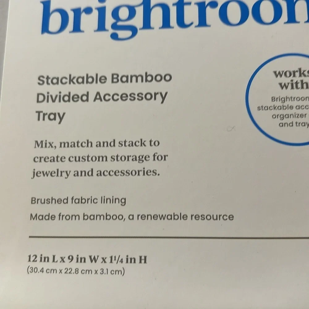 Stackable Bamboo Divided Accessory Tray new 🆕